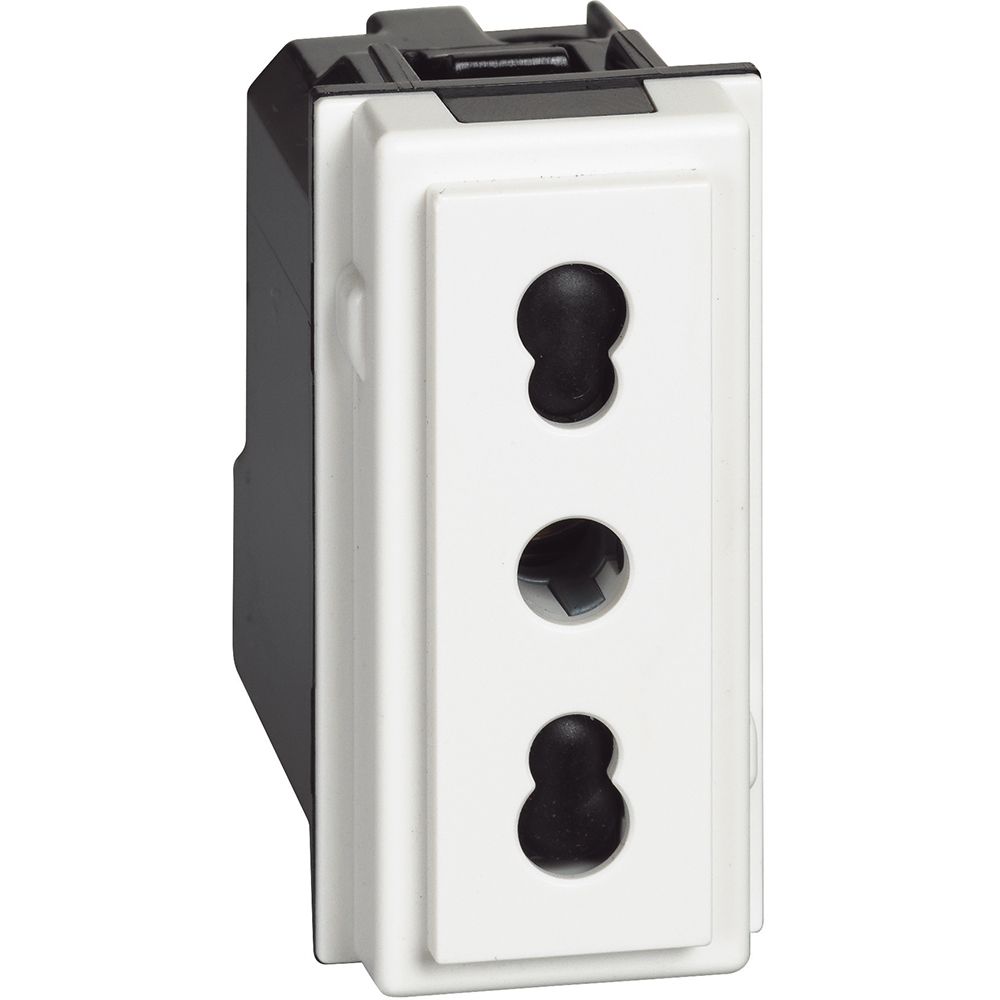 LN- Priza 2P+T 10/16A 250Vac alba - BTicino KW4180