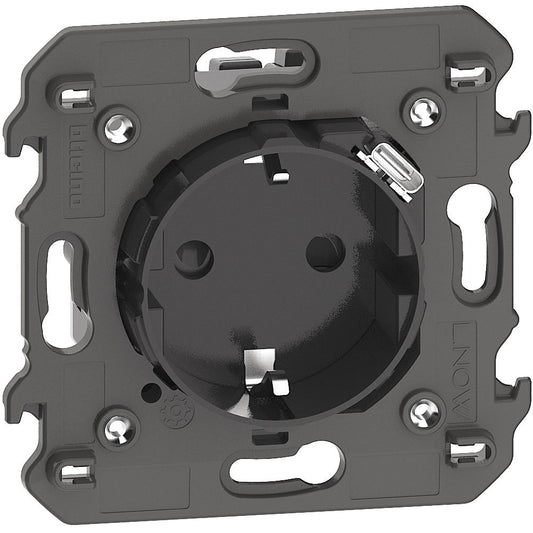 LN-schuko + USB Tip C 1,5A Neagra - BTicino KG4141USB